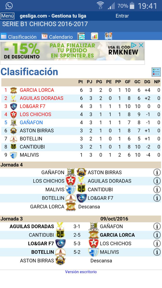 Con otra victoria de <a href="/garcialorca7/">Garcia Lorca</a> contra <a href="/CantidubiFC/">Cantidubi FC</a> en la <a href="/ligachichos/">LIGA LOS CHICHOS</a> #vamosequipo