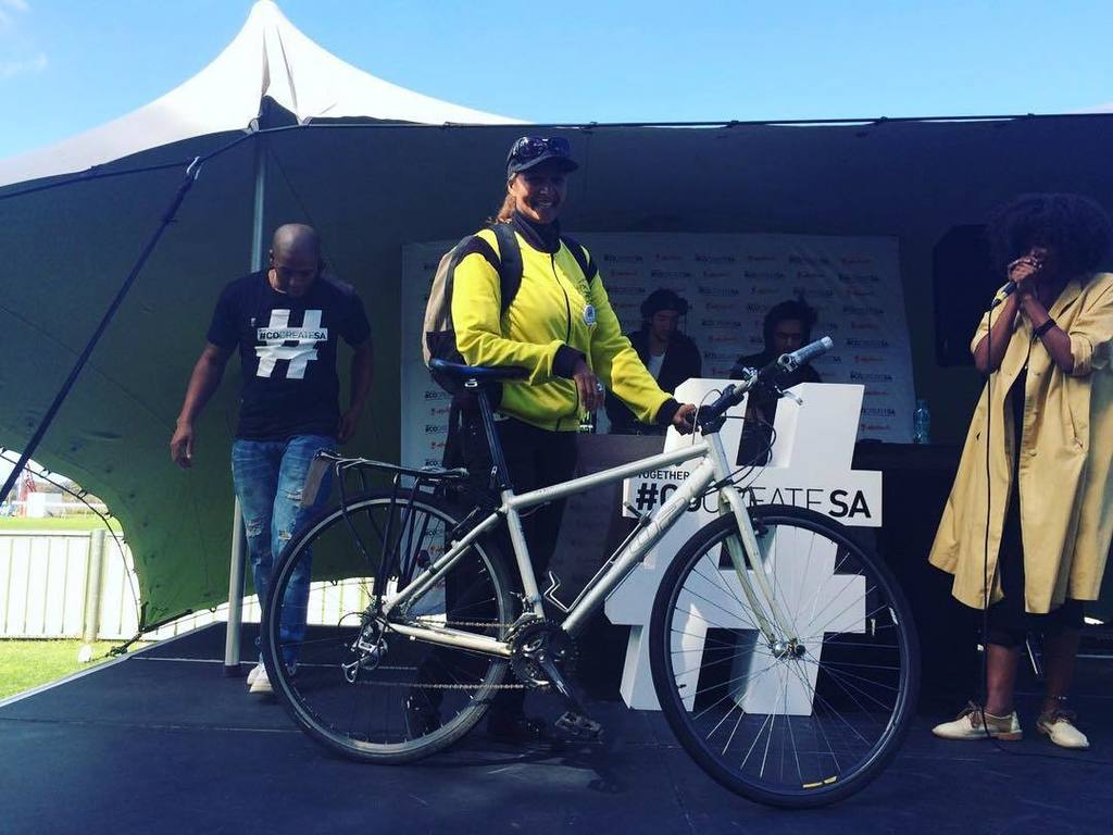 JanineJohnson77's tweet photo. Wow I'm feeling so blessed. Thank you @barabaratales for this kind donation. @bicyclesbeyond @BENBikes_SA #cocreate #livechanging https://t.co/fedP3W0RWv