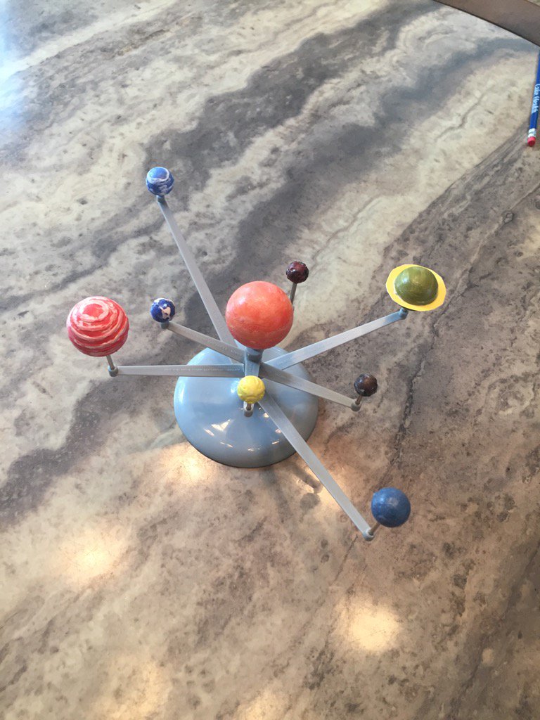 RussoTeach's tweet photo. @Browns game is so awesome that Cooper and me finished a Science Project! #SolarSystem #WhereIsPluto #OnceACard https://t.co/dPo8N0xGSu