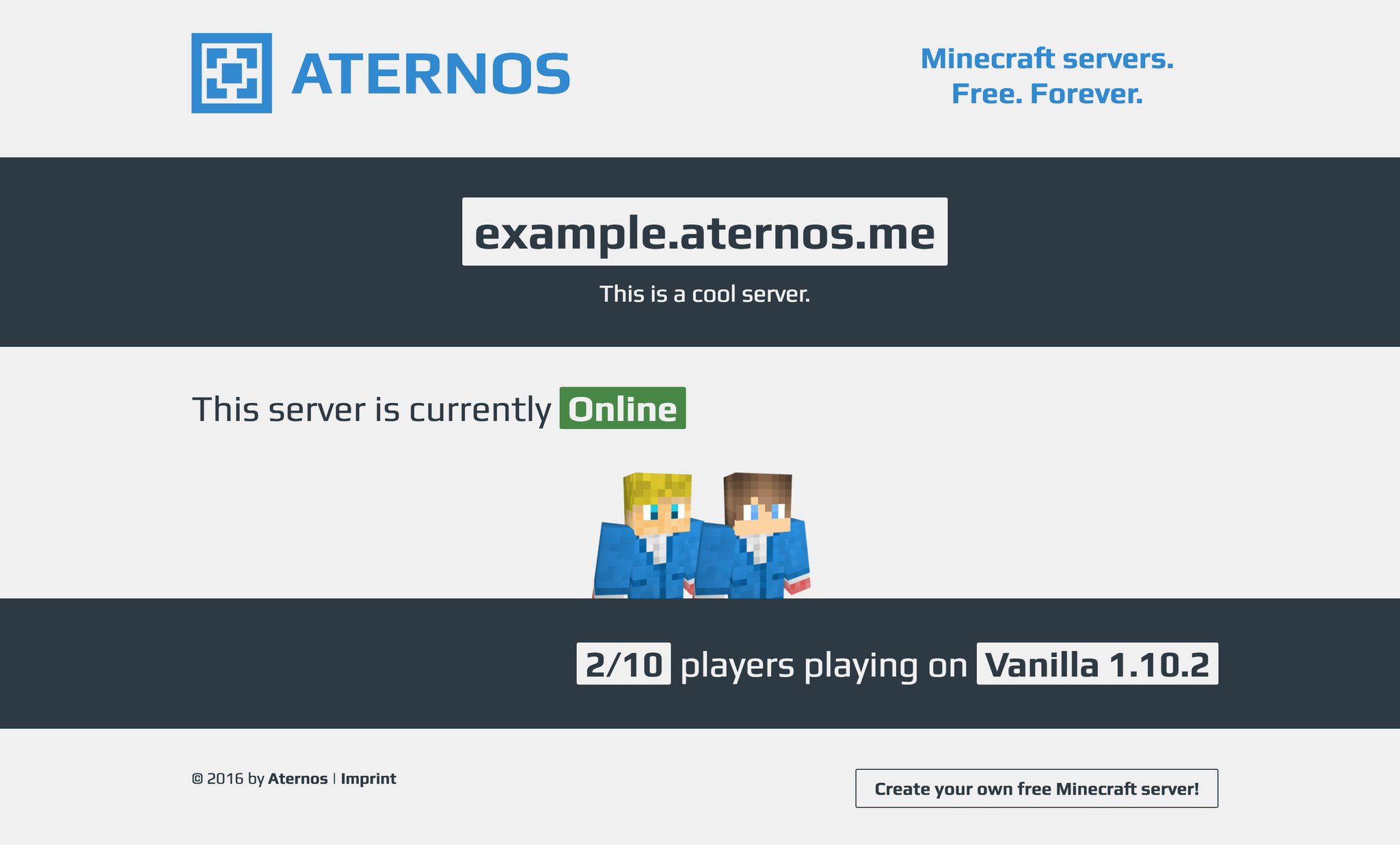 Aternos On Twitter A Free Website For Your Free Server That Would Be Really Cool Right We Have It Just Enter Your Ip In The Browser And Enjoy Https T Co Q3xfjozmbu