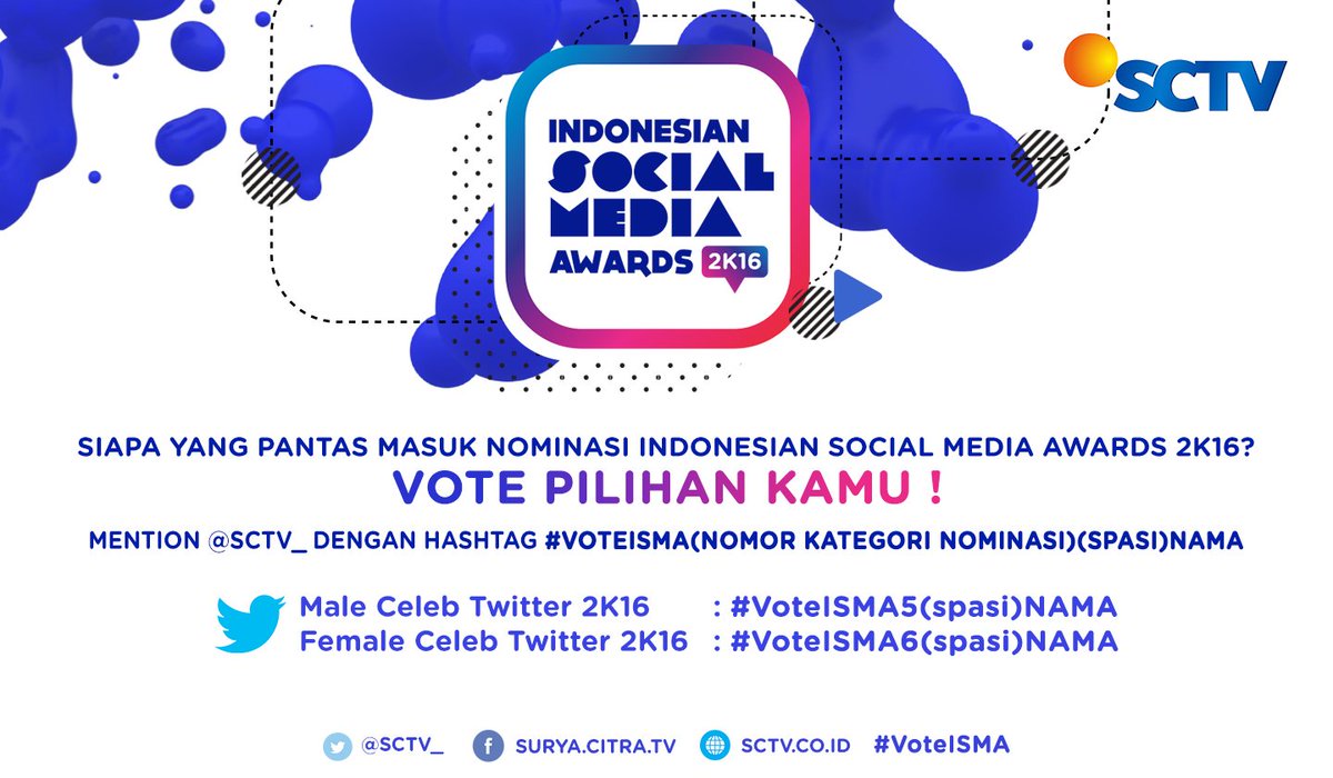 Siapa saja seleb Twitter yang pantas masuk nominasi #ISMASCTV? Buruan tweet sekarang!