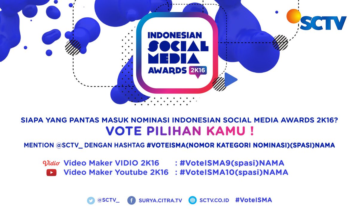 Siapa sih video maker paling kece di social media? Vote pilihan kamu, cek kodenya di poster ini! #ISMASCTV