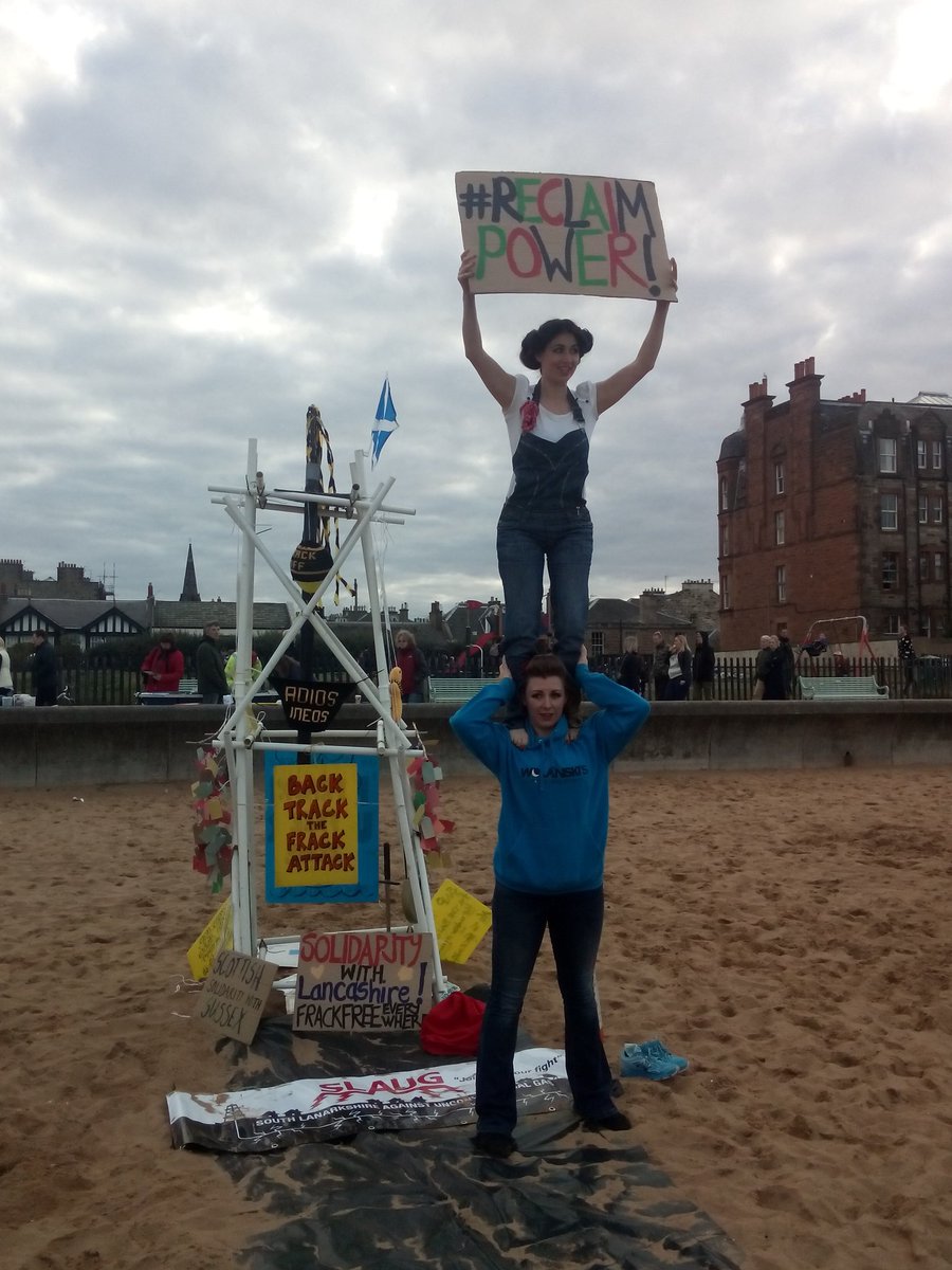 mmachch's tweet photo. Fantastic day at Portobello beach to celebrate #UCG ban, rally for #fracking fight &amp; stand in solidarity with @frackfreelancs #ReclaimPower! https://t.co/XEGPYTQ12R