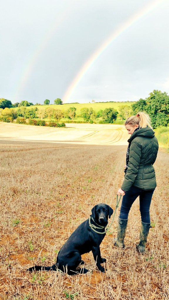 #stubblecrunching with the #dog and wife #rainbow #countryside at #ellsfarm
