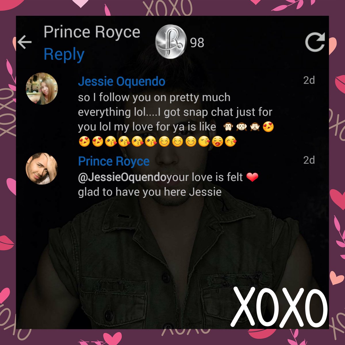 jkoquendom's tweet photo. I'm on #cloud9 @ the moment @PrinceRoyce commented back best birthday surprise๐next goal for him #2followme ๐๐ #henoticedme & #feelsmylove https://t.co/ADRw0J5Q2b
