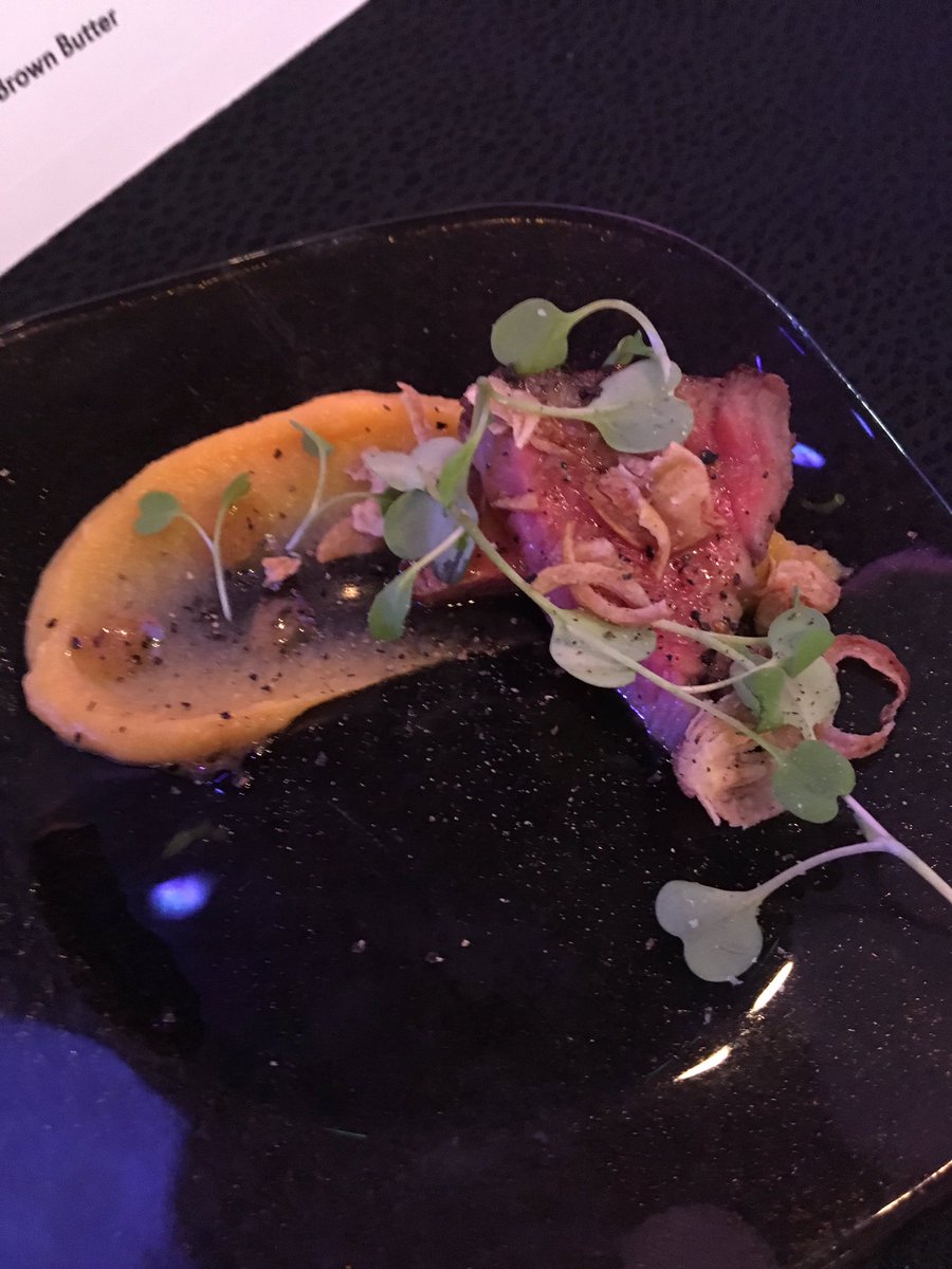 A shot of our bourbon aged strip with sweet potato, brown butter and black pepper <a href="/eatSTK/">STK Steakhouse</a> Orlando #EpcotFoodFestival #PartyfortheSenses
