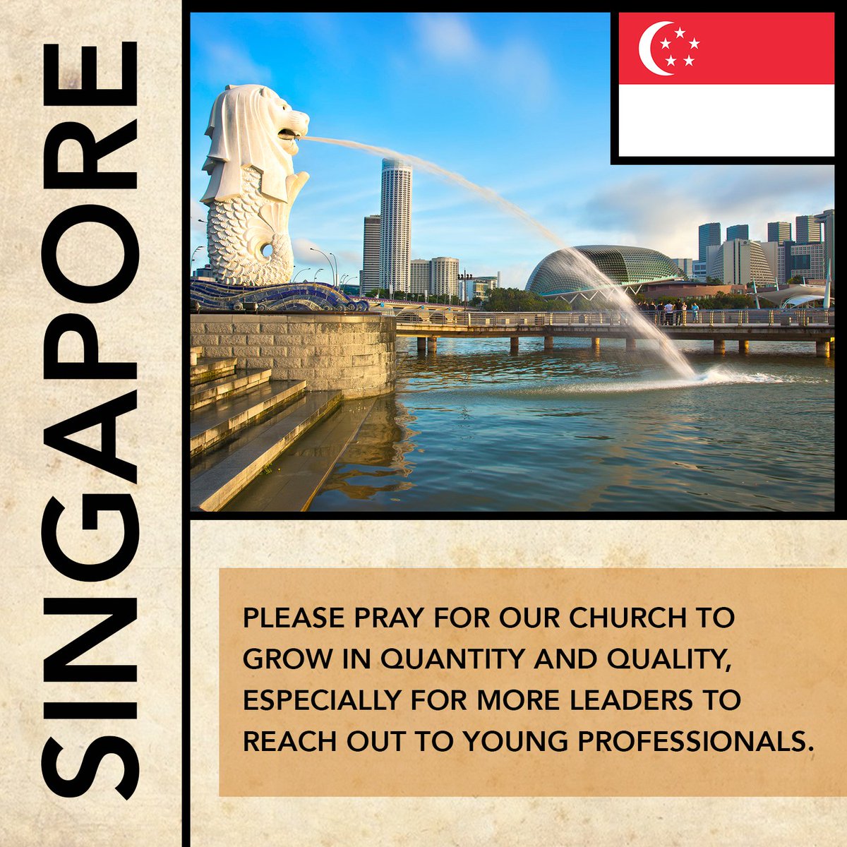 Let's #HoldTheRopes for our workers in Singapore! Thanks for praying; your prayers are effective! #EveryNationWorldMissions #PrayGiveGo