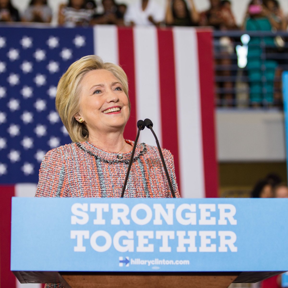 emilyslist's tweet image. .@HillaryClinton is standing up for every single American because she knows we are #StrongerTogether. #debate