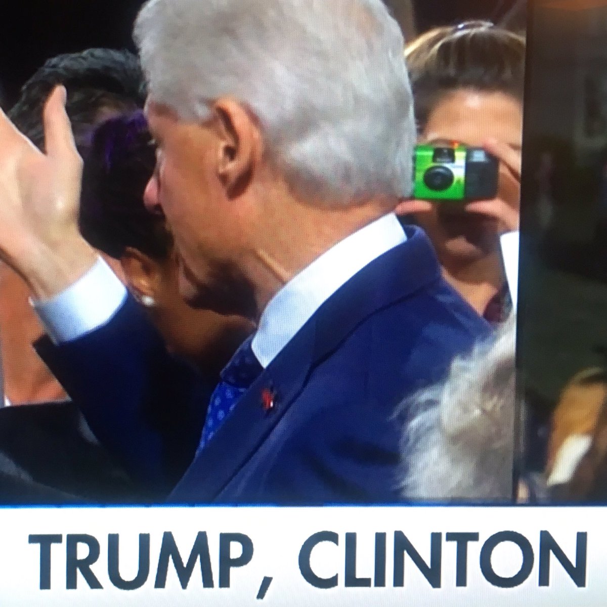 Why so many disposable cameras? Who develops this film? #debate #disposablecamera #trump #clinton