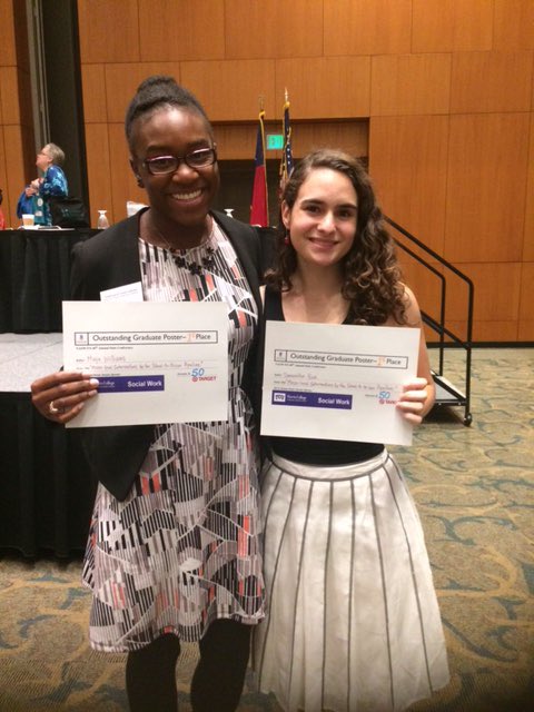UT_SocialWork's tweet photo. Congrats to MSSW students Maya Williams &amp; Samantha Guz on their winning student poster presentations at the @NASWTX conference! https://t.co/7498vIU9Sc