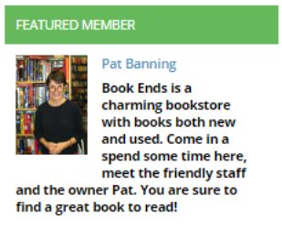 Featured Member for September: Pat Banning with Book Ends