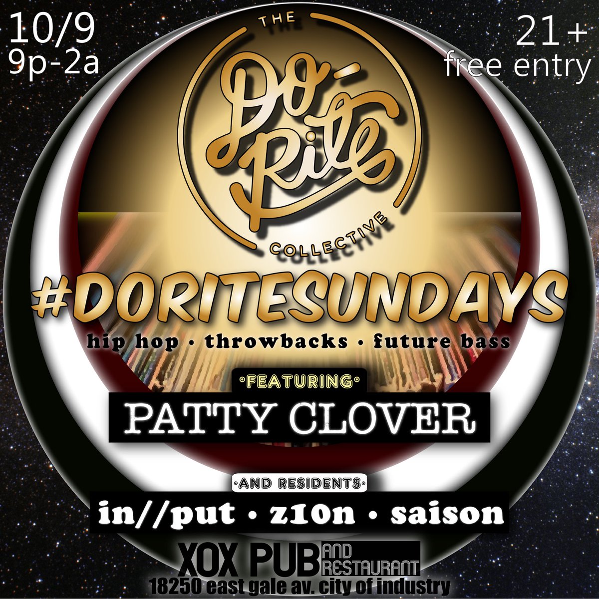 Deadsiedj's tweet photo. @Pattyclover is blessing the decks tonight! @the_do_rite Sunday's come through and vibe. https://t.co/lmp9twZHjO