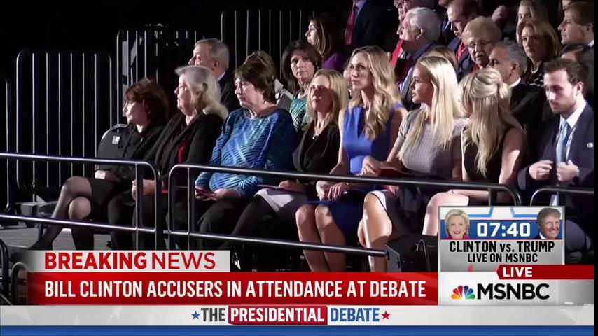 Bill Clinton rape victims in the debate hall