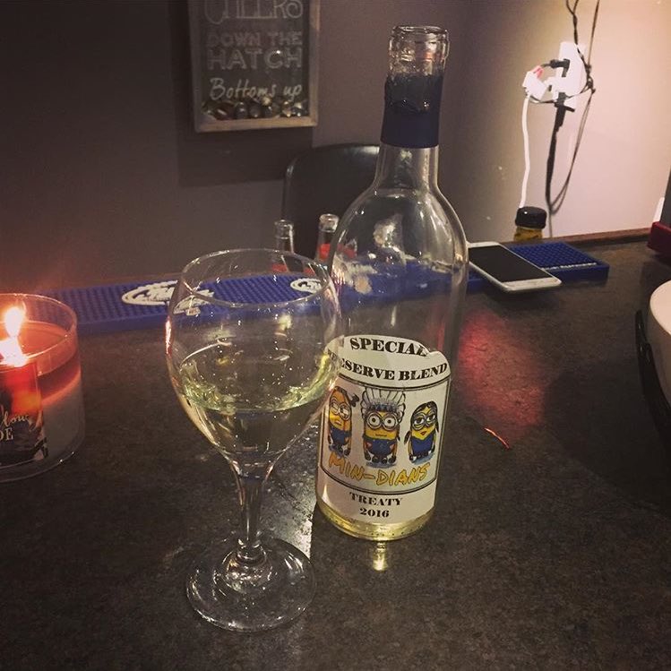 WillowFiddler's tweet photo. What pilgrims drink on Thanskgiving #specialreserveblend #treaty2016 #mindians #wine #sigh https://t.co/7Ws2u3Ctvn