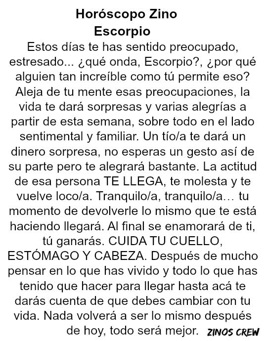 zinos__'s tweet photo. #HoróscopoZino #Escorpio
Parte I &amp; II https://t.co/0ezETNROIw