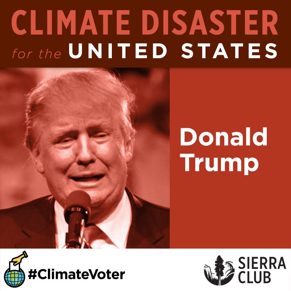 SierraClub's tweet image. Trump says that to solve a problem, you have to admit it's there -- but he won't even admit that climate change exists #debate #ClimateVoter