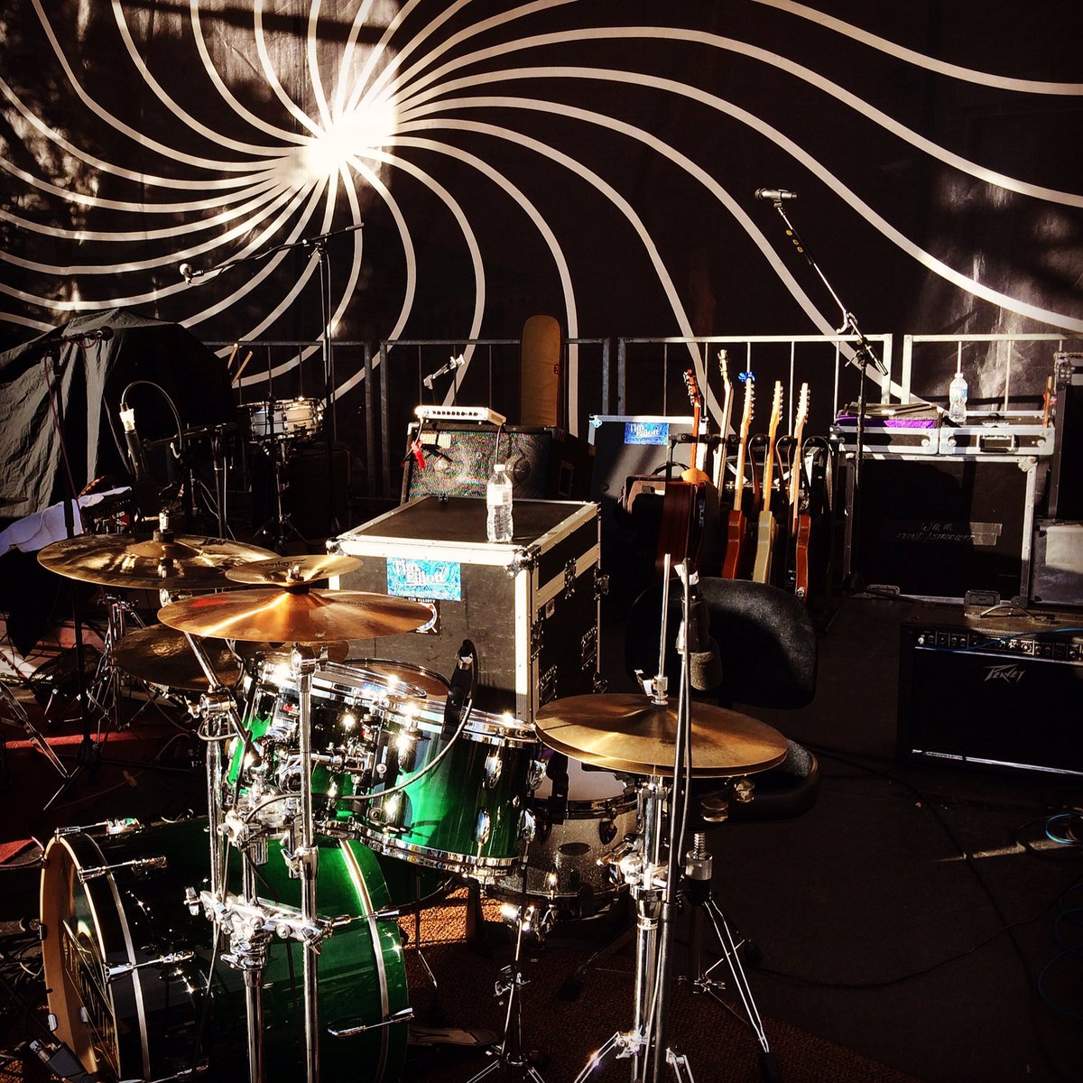 MapexArmy's tweet photo. My Pearl Masters kit in Caribbean Green really stood out on the stage at this past weekends festival. https://t.co/jeqn7Hq1fO
