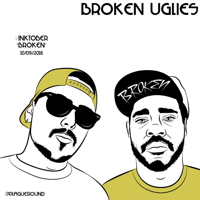xoxotiffology's tweet photo. #INKTOBER day 9. Prompt was "broken", so drew the BROKEN UGLIES. @HAEZ1 @DaveDubDestruct #hiphop #rap #illustration https://t.co/EClNV9p1N6