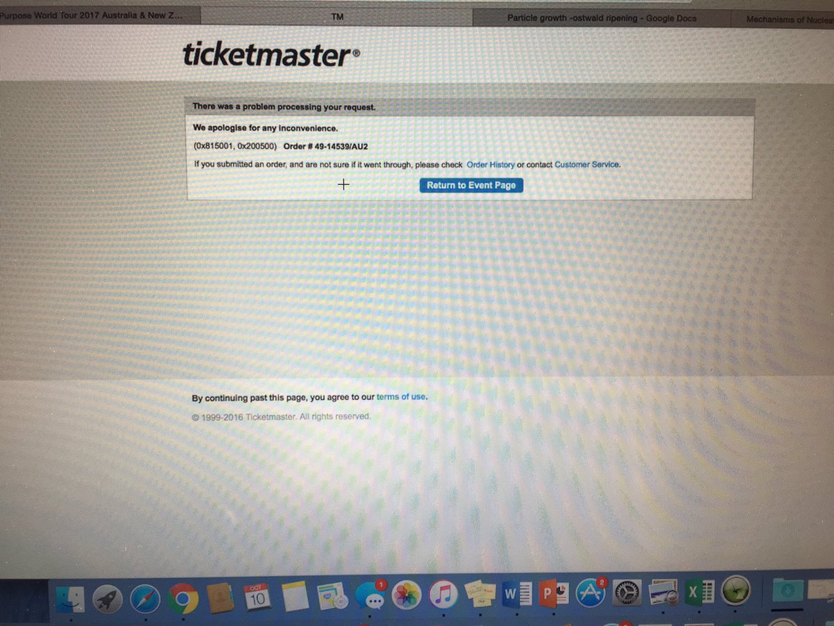 _vivienne_'s tweet photo. @Ticketmaster your website is a joke. I entered my card details and pressed "submit and pay" and this comes up: #WTF https://t.co/ws4zB5o4SP