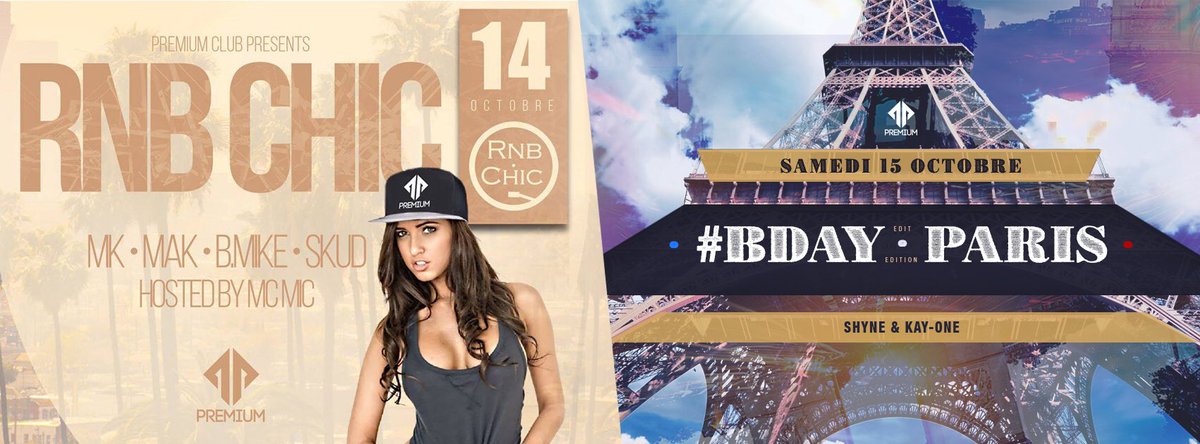 Menu du week-end : 

Vendredi : #RnbChic - Urban Music 

Samedi : #BDAY - Paris edition / entrée gratuite avant minuit