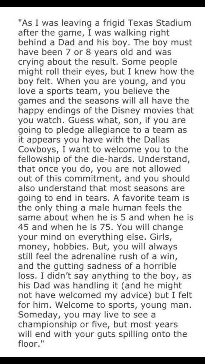MrTexasJP's tweet photo. Written years ago by @SportsSturm and oh so true now. #WelcomeToSports #FellowshipOfDiehards https://t.co/mOX5wx6IS5