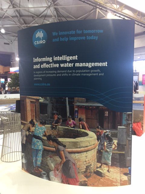 CSIRO's tweet photo. We're at #IWA2016 in Brisbane. Come by our stand and say hi ^KL https://t.co/q7CTQ1Lgqz