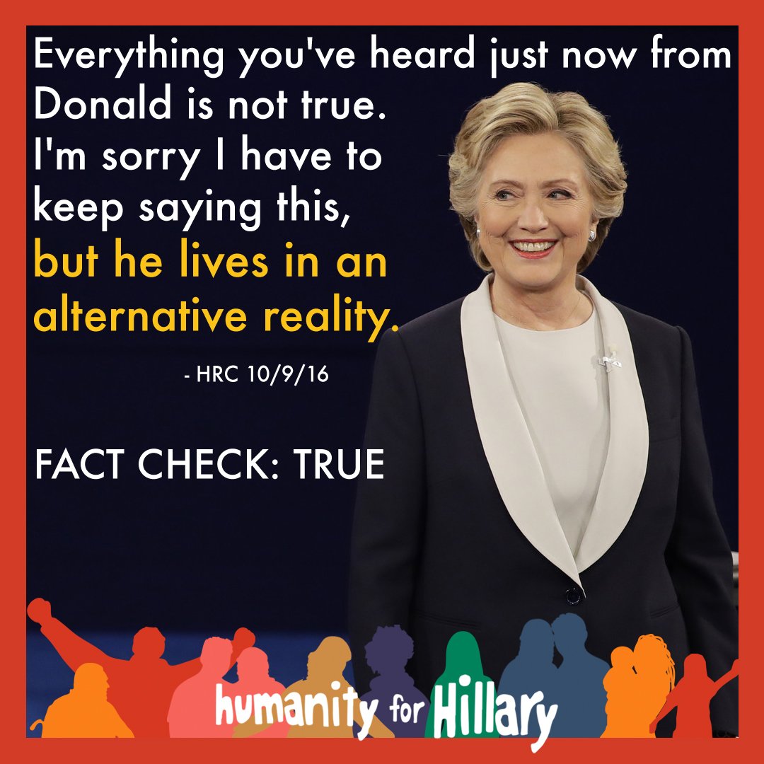 America needs a President who can differentiate truth from fiction. #factcheck #WeAreWithHer Hillary won the #debate #SheWinsWeWin