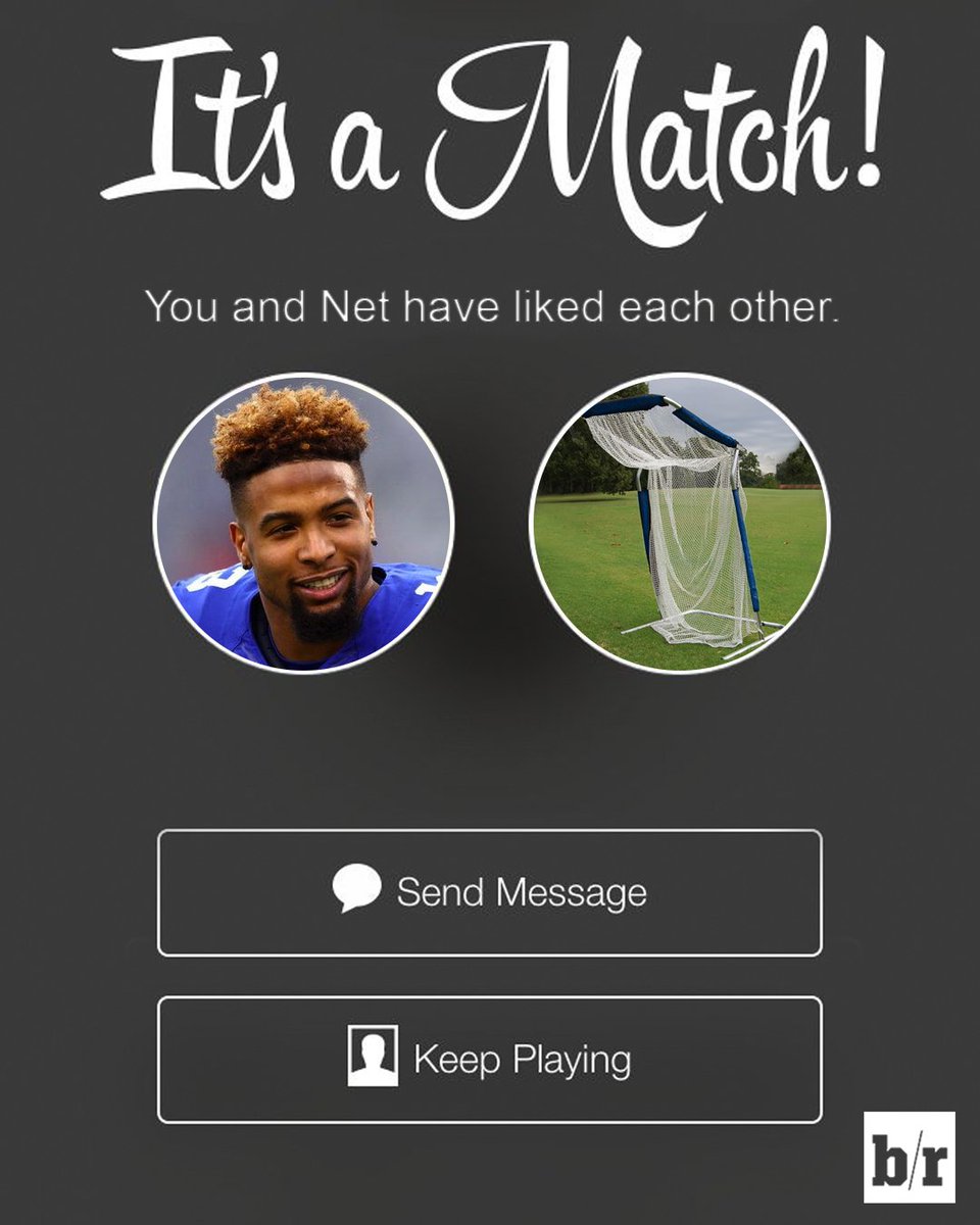 BleacherReport's tweet photo. All Odell needed was a TD to swipe right 😍 😂 https://t.co/uJnem8jCoz