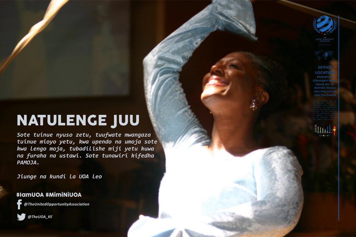 iamuoa's tweet photo. NATULENGE JUU. With KES 25 DAILY #EthnicityKenya #KOT #WorkYourWayOut #IamUOA https://t.co/0hyXTrWa7t