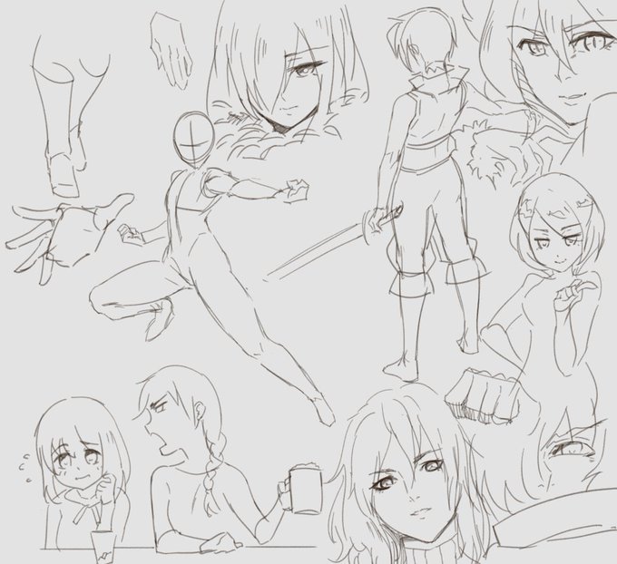 warm up sketches~ Now it's CG time! 