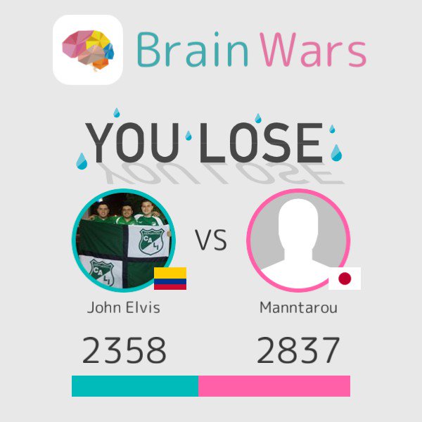 jelduran's tweet photo. Yo desafié a Manntarou y perdí ;( Juguemos! #BrainWars
https://t.co/71ZWEya83e https://t.co/igj2kHaRFc
