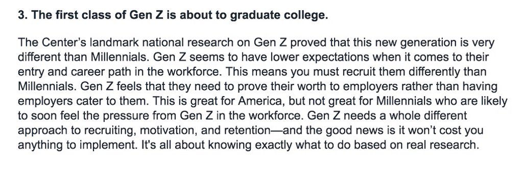 davidkain01's tweet photo. An interesting nugget from @jasondorsey study just released. I love learning about Gen Z. #MillennialCompetition https://t.co/ZxHzU04CmE