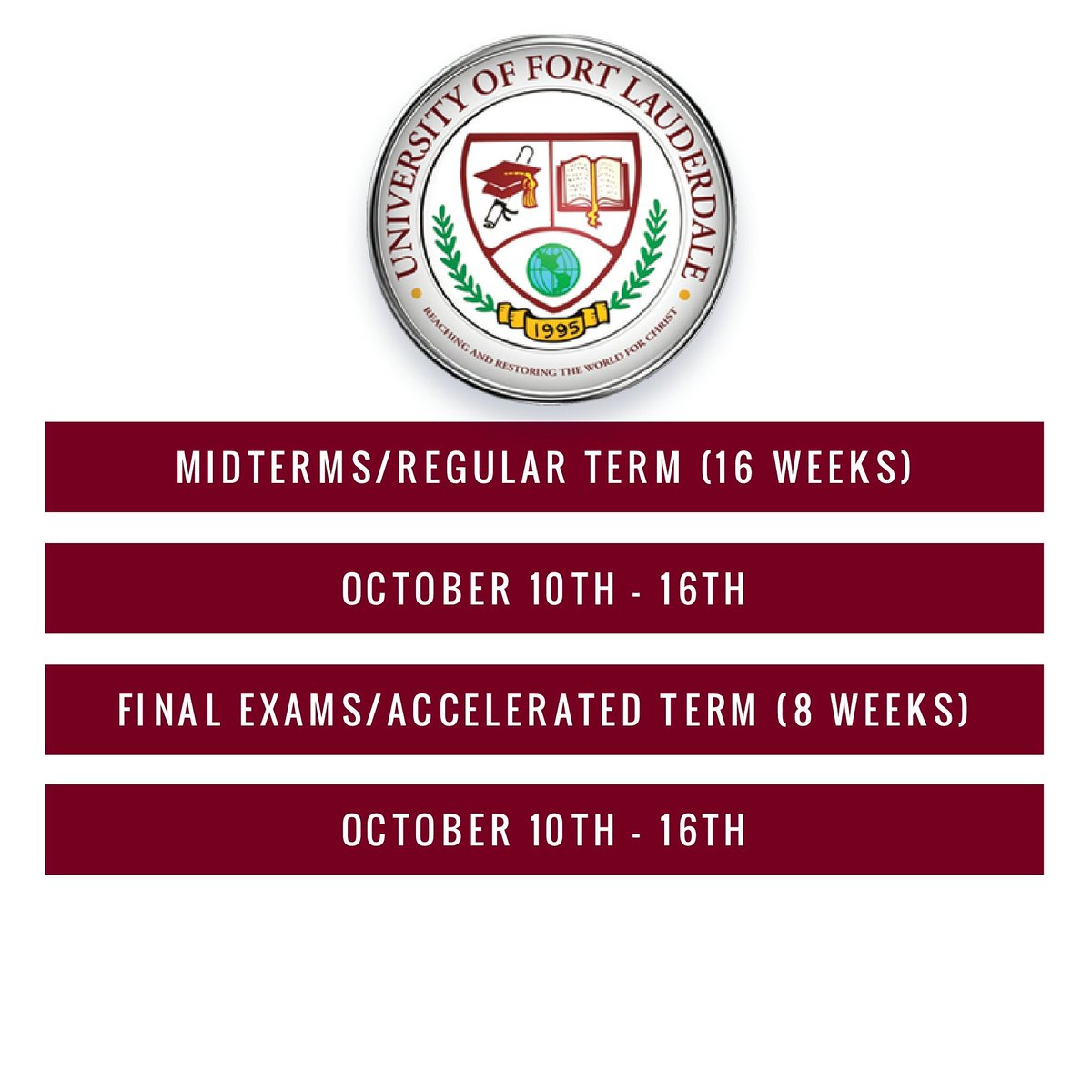 This week begins midterms for our 16 week term and finals for our 8 week accelerated term at <a href="/UFTL/">UFTL</a>. #UFTL #Testing #FinancialAid #Midterms
