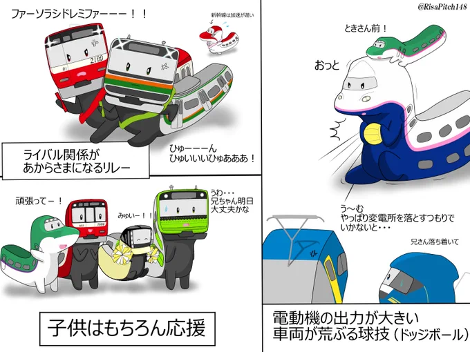 普段から走っている電車たちが運動会をやったらどうなるのかなって。 