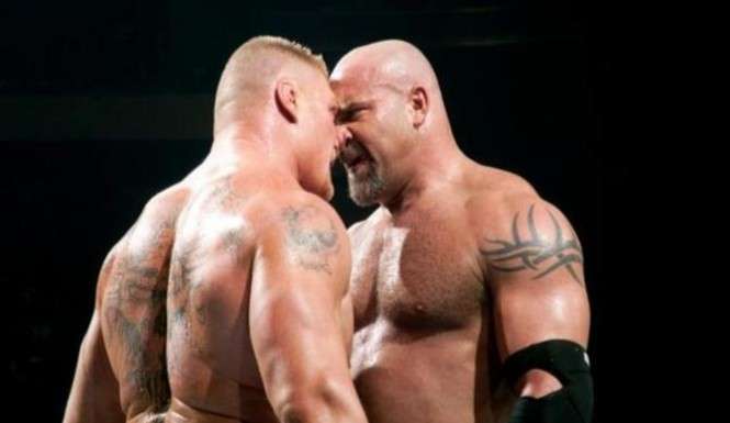 WWEFanClub56's tweet photo. HIT LIKES >> IF YOU WANT THIS DREAM MATCH COME TRUE !!! AGAIN !!......#BillGoldberg VS #Brocklesnar...@WrestleMania https://t.co/GzkU87SYGX