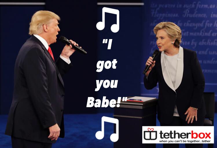 tetherbox's tweet image. Watching the Presidential debate on mute so I can create my own script. #presidentialdebate2016 #hillaryclinton2016 #trump2016 #tetherbox