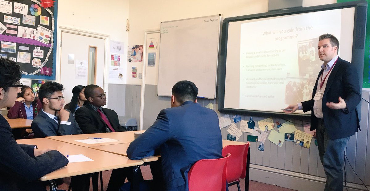 MrsATarantino's tweet photo. Very excited to launch @stmaryshospice Business Enterprise Challenge with Yr 11-13 students #charity #business #A,G&amp;T @PrioryEdgbaston https://t.co/3eueabpsNO
