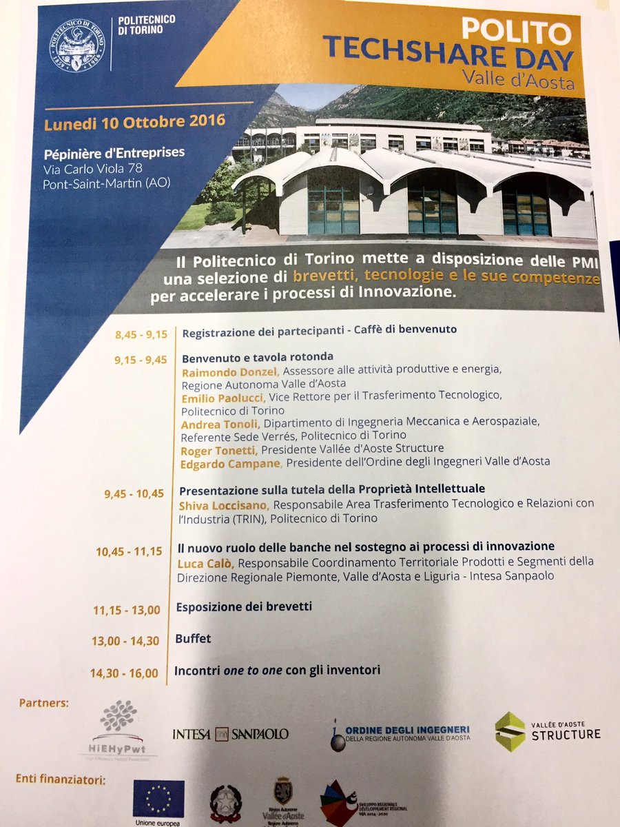 insiemeadonzel's tweet image. Brevetti, tecnologie, competenze e saperi per accelerare i processi di #innovazione per PMI con @PoliTOnews nel #techshareday #ValledAosta