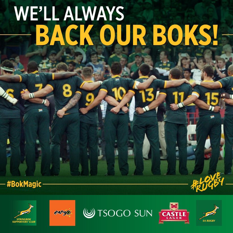 SABoksupporter's tweet photo. A big THANK YOU to all the @Springboks fans & our Boktown sponsors for your support the @CastleLagerSA Rugby Champs! #LoveRugby #BokMagic https://t.co/E0yTtNjGwY