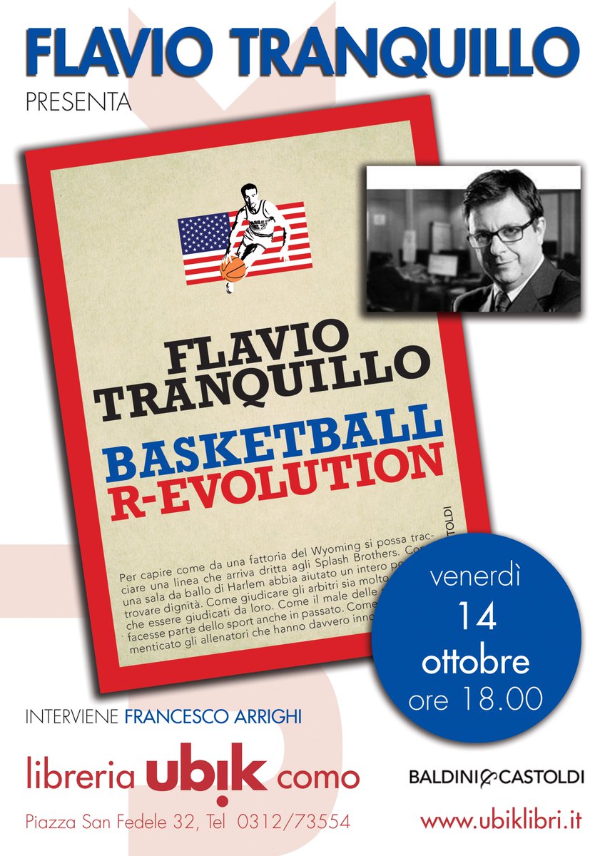 dariovismara's tweet photo. Venerdì alle 18 @quieto62 presenta #BasketballREvolution alla Libreria Ubik di Como, in Piazza San Fedele 32. Fateci un salto! https://t.co/cRBbas1CED