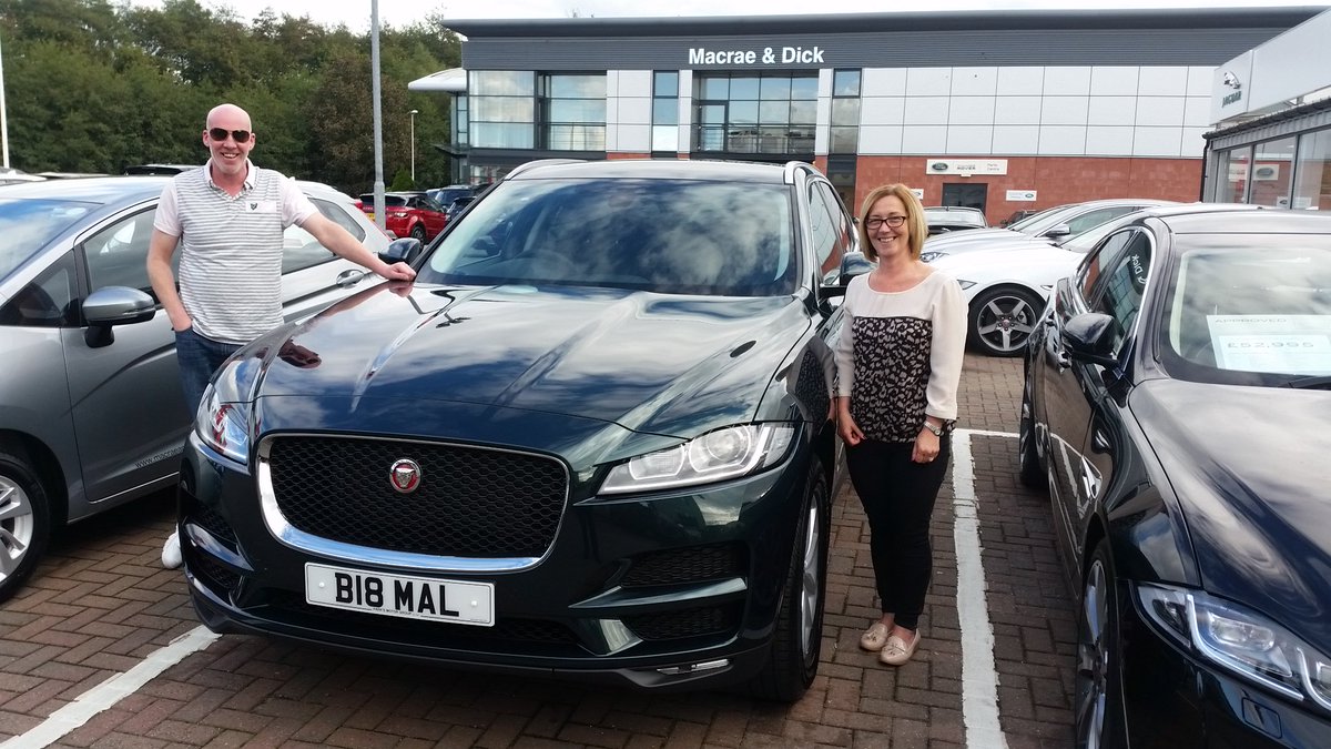 Here's Mr &amp; Mrs Langnes picking up their new Jaguar F-PACE. Stunning!