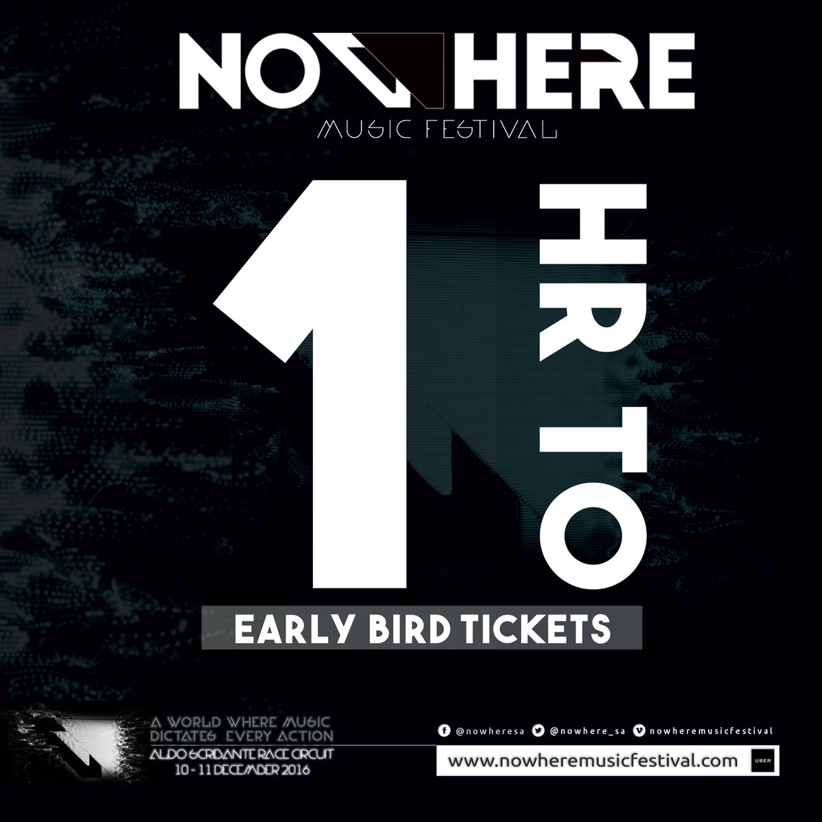 Nowhere_SA's tweet photo. Secure your ticket to PE's premier dance music experience!

Nowhere Music Festival: 10 - 11 December, Aldo Scribante Raceway

#Nowhere2016 https://t.co/628YbncpPf