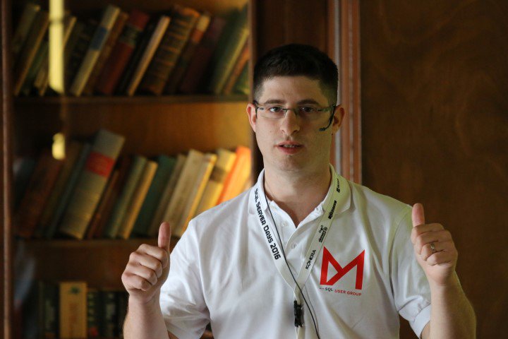 sqlug's tweet image. Full day Precon with @MatanYungman thumbs up! #SQLServerDays