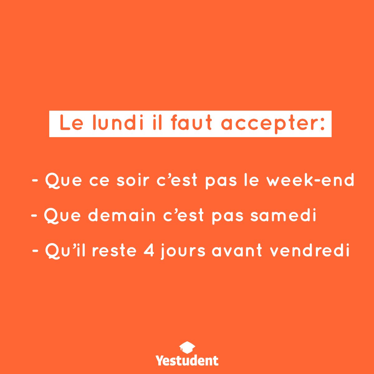 YestudentFr's tweet photo. #lundi accepter l'inacceptable 🙄 https://t.co/W62P8oYuKM