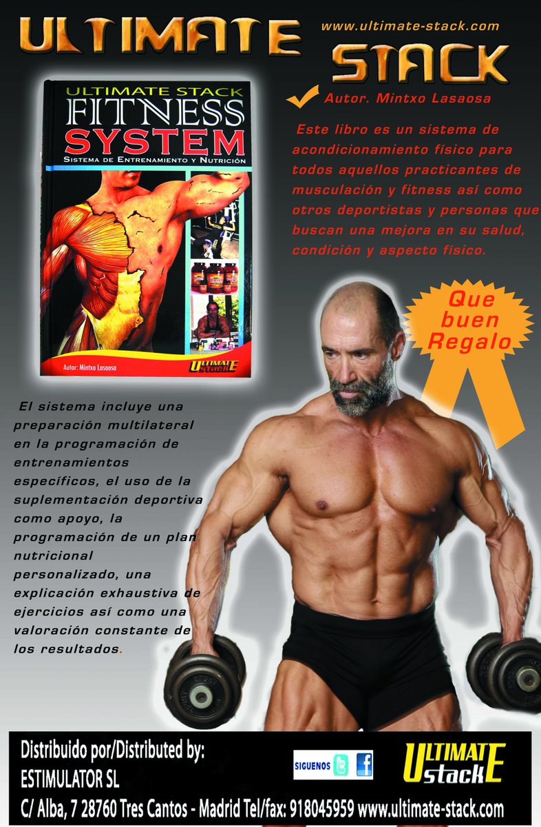 ULTIMATESTACK_'s tweet image. Ultimate Stack Fitness System. El libro imprescindible. Sólo en ultimate-stack.com #fitness #culturism #salud #suplementos #proteinas