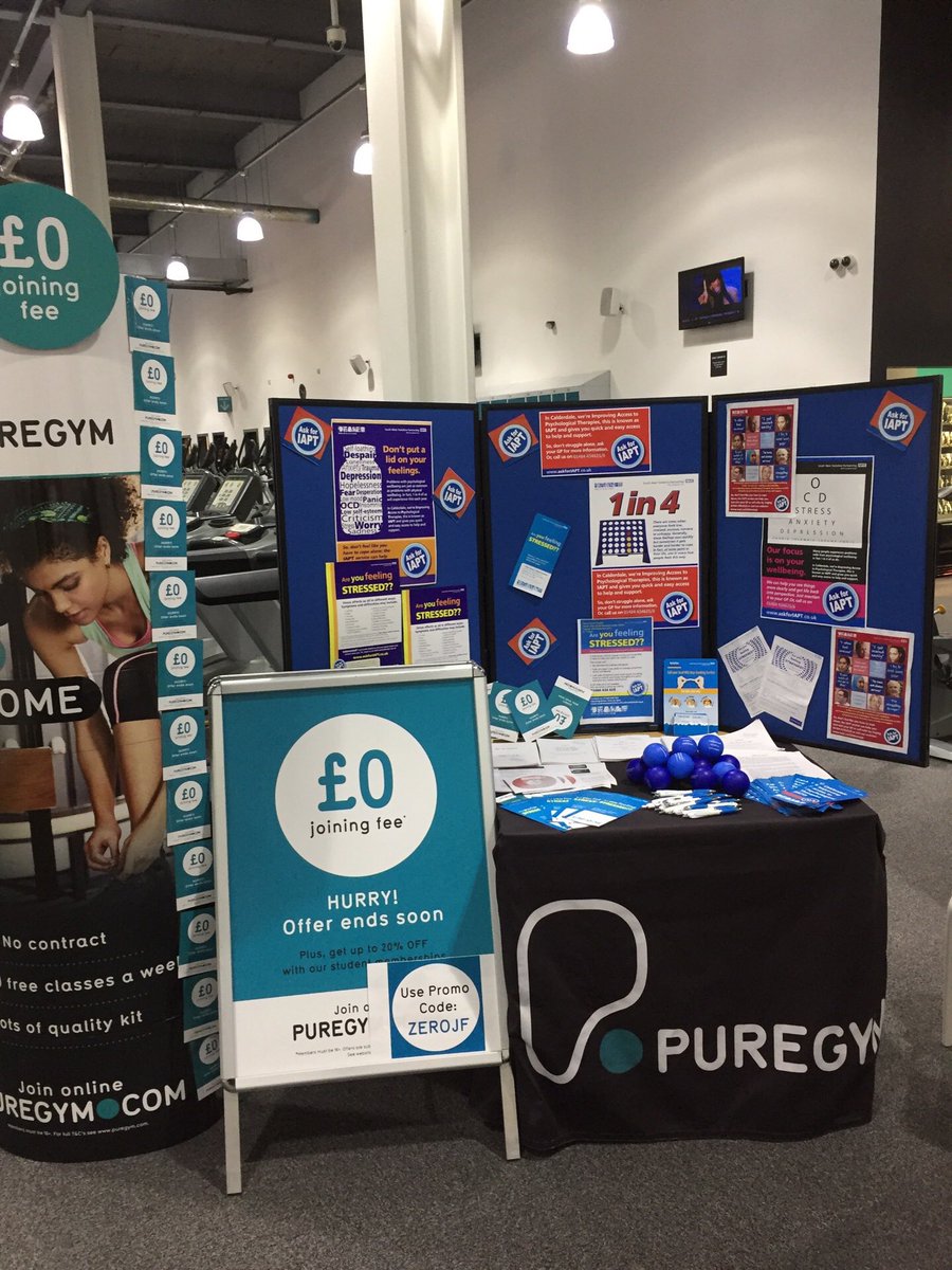 @allofusinmind #Calderdale IAPT Celebrating #WMHD16  at #puregym #Halifax  come along and say hi, #improvewellbeing #feelsgood