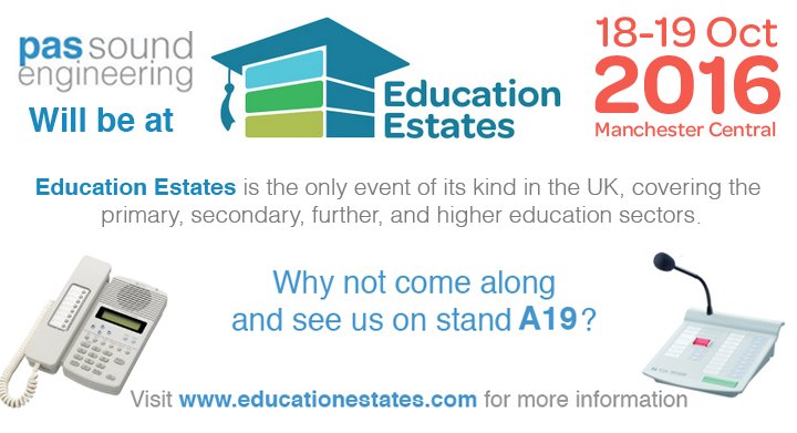Public_Address's tweet image. We'll be at Education Estates on 18-19th October 2016. Come and see us on stand A19!
Visit ow.ly/WOdG3051l0h for full details.