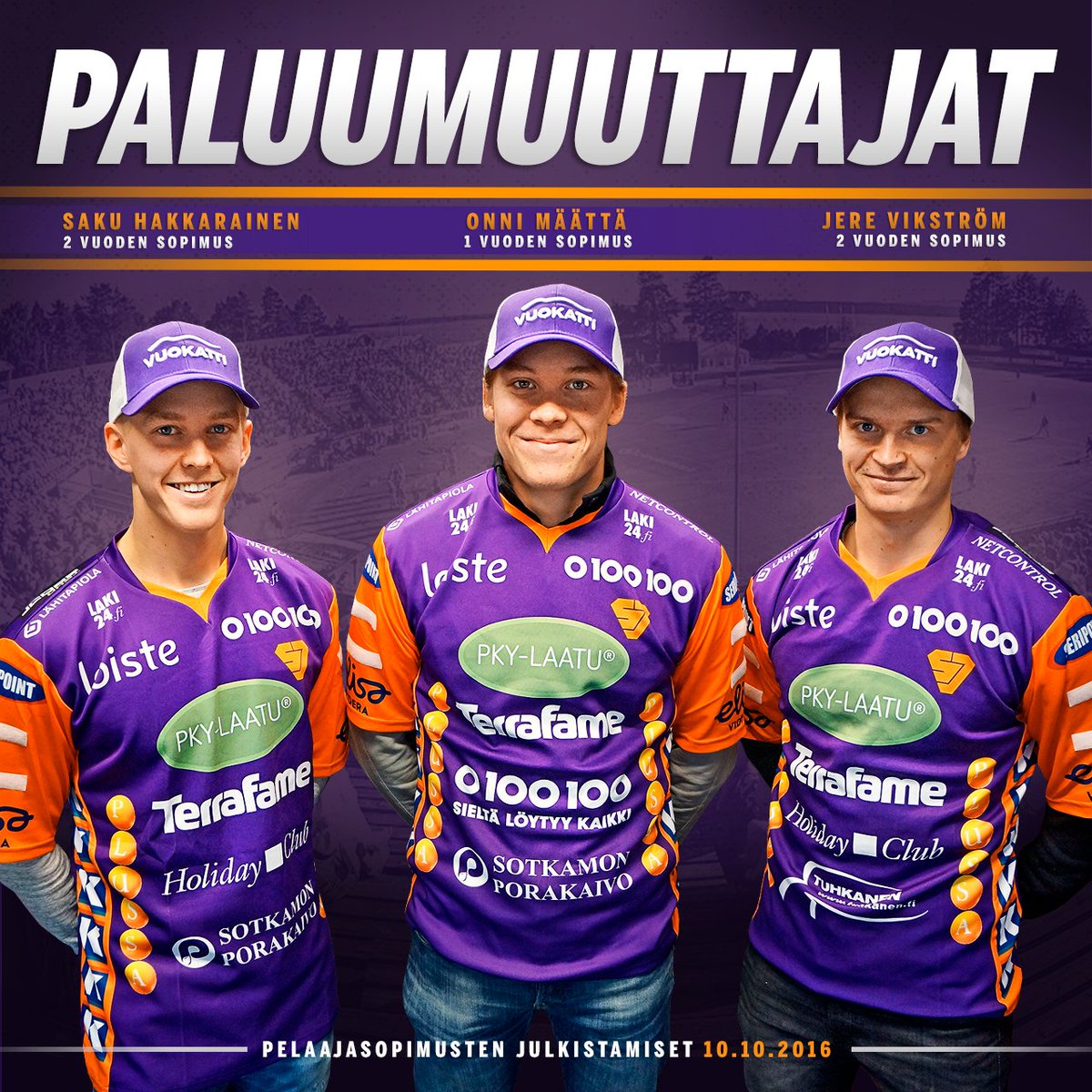 Tervetuloa takaisin @HakkiSaku , Onni ja <a href="/VikstrmJere/">Jere Vikström</a>! #pesis