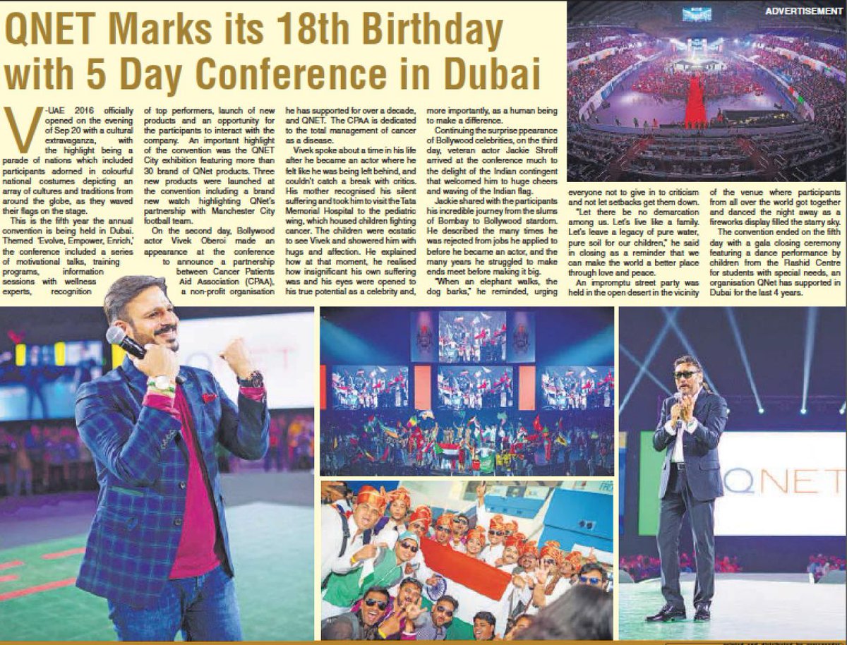 bobbyhard8's tweet photo. #QNET 18th Anniversary also covered in today's Hindustan Times! Lovely Article @Itrustqnet @htTweets @the_hindu @toi @bombaytimes https://t.co/0fjrw3ueIe