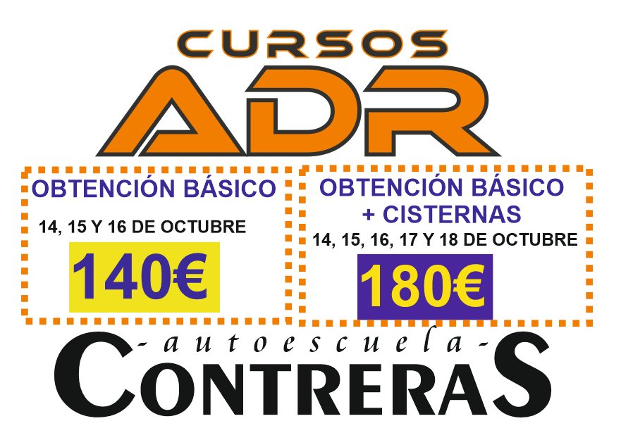 contrerasauto's tweet photo. Últimas plazas para inscribirse en los cursos ADR que comienzan esta semana! +INFO: 968 62 63 68 https://t.co/kEYquO4YrU